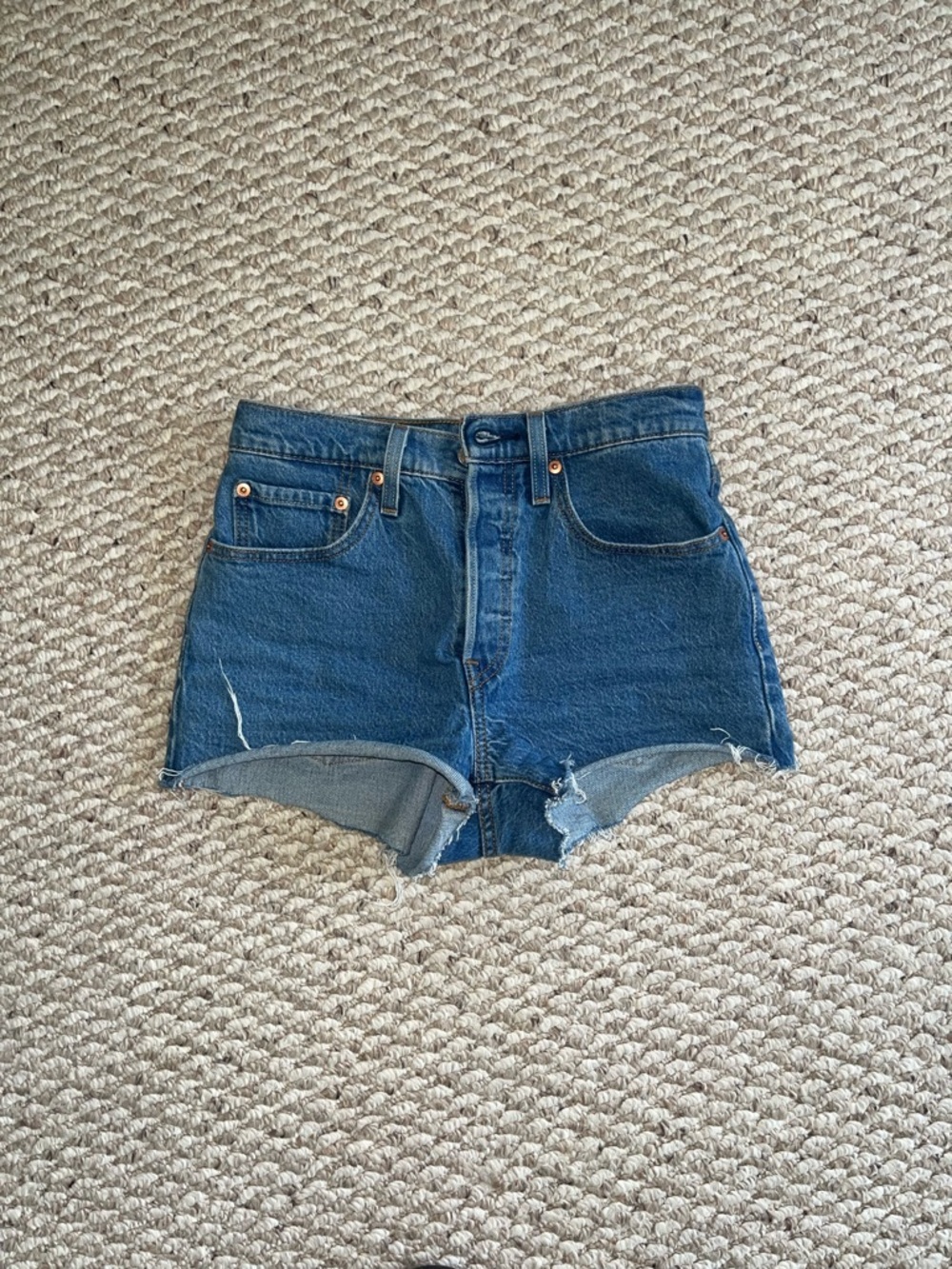 Levi's Blue Denim High-Rise Cutoff Shorts 501 size 26